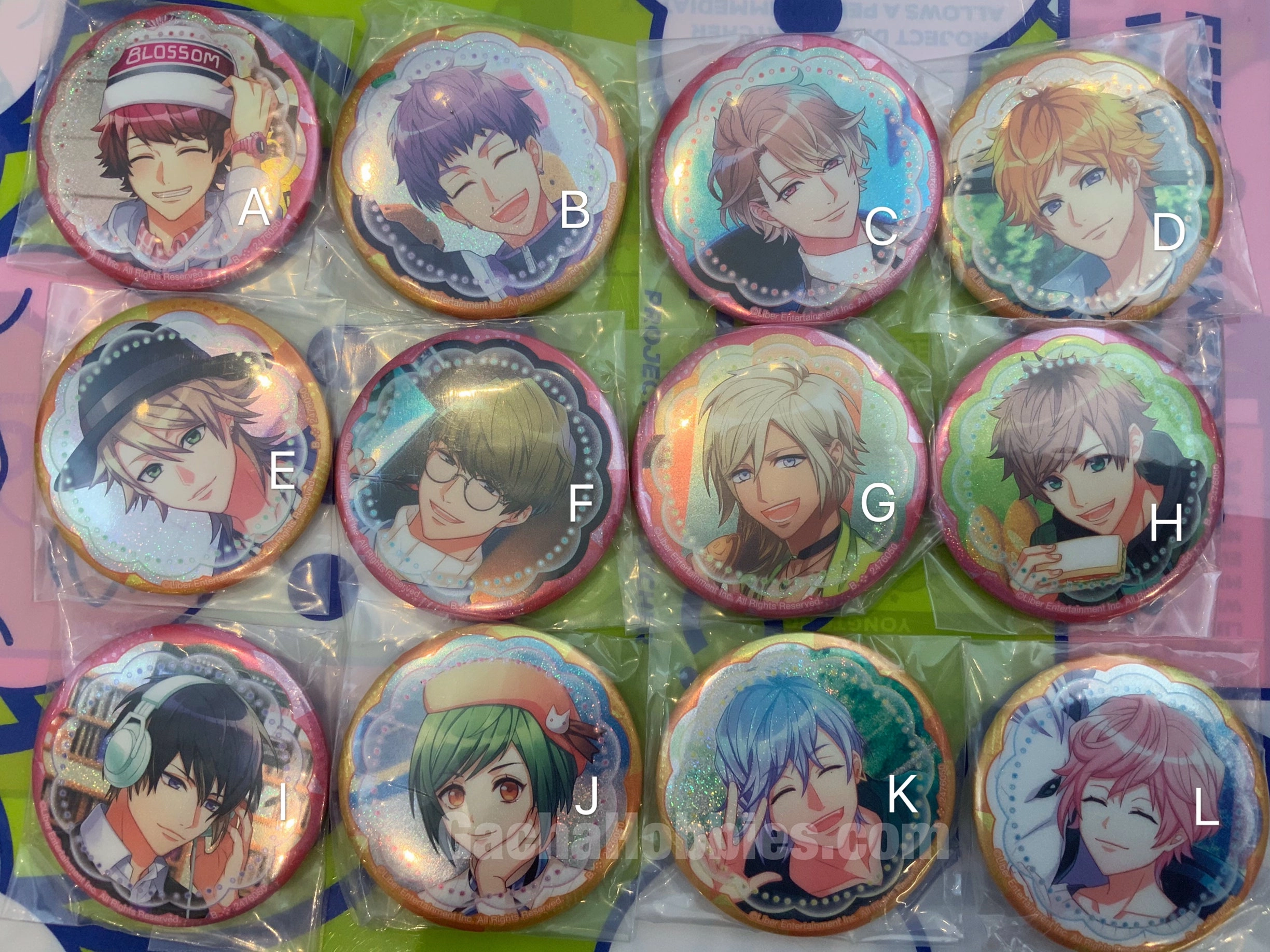 Christmas Ornament A3 Act Addict Actors Characters Badge Pins 12 Pieces Set (In-stock)