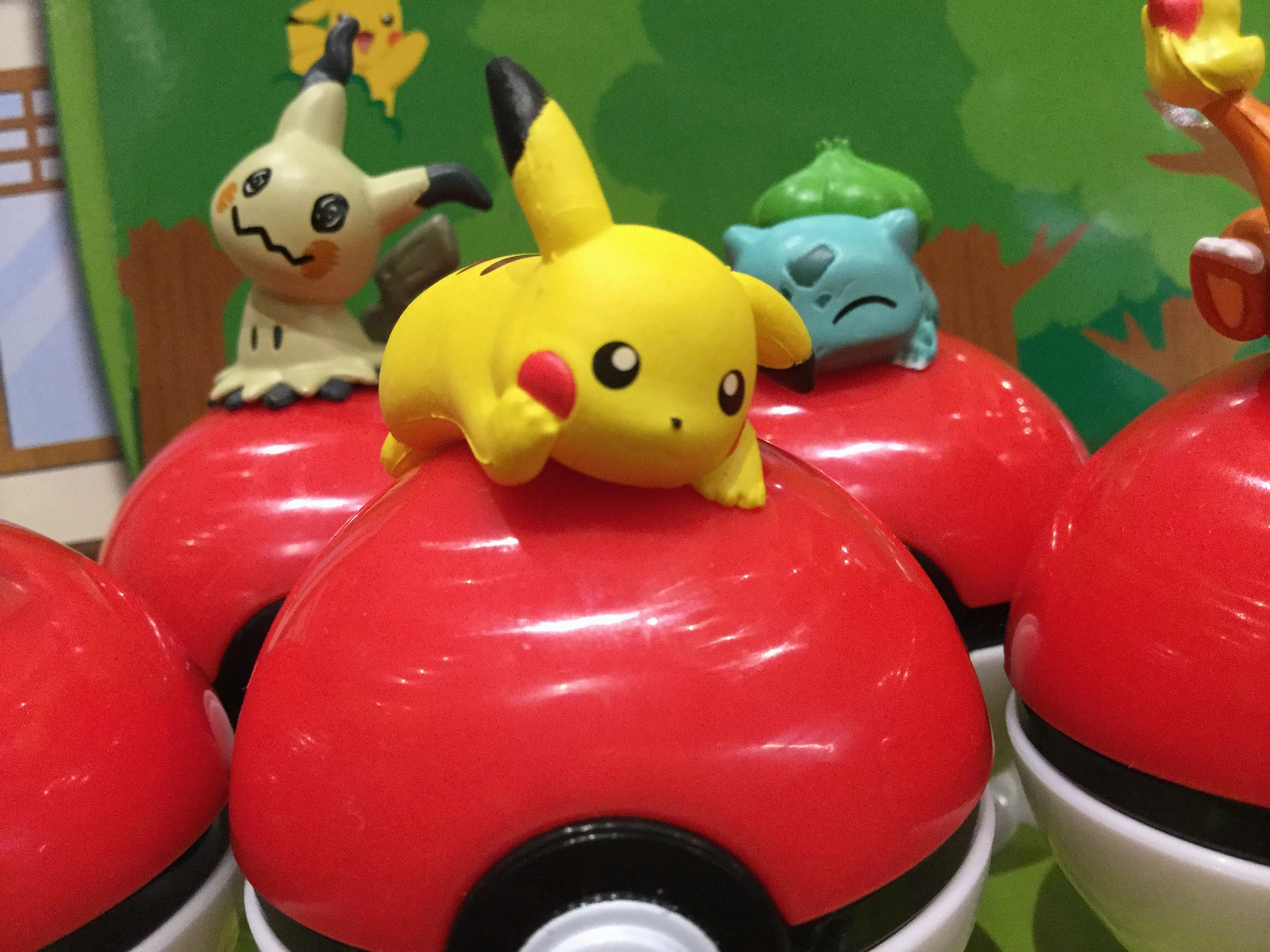 Artisanal Product Pokemon Figures Sitting on Pokeball (In stock now)