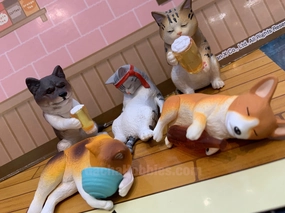 City Memento Collectible Character Alcohol Party Drunk Cats and Dogs Figure 5 Pieces Set (In-stock)