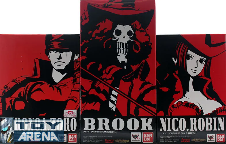 Worldwide Fanbase Figuarts Zero One Piece Film Z Roronoa Zoro Nico Robin Brook Battle Cloth Ver. Bandai Exclusive Set