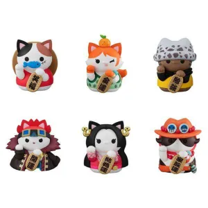 Megahouse One Piece Nyan Piece Nyaan! Beckoning Cat Lucky Cat Pirates Trading Figures Box Set of 6 Desktop Decor