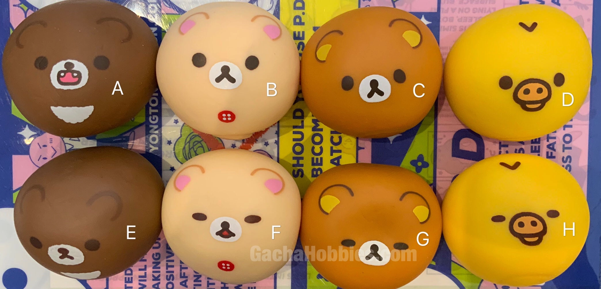 Rilakkuma Squishy Stress Ball 8 Pieces Set (In-stock) Action Item