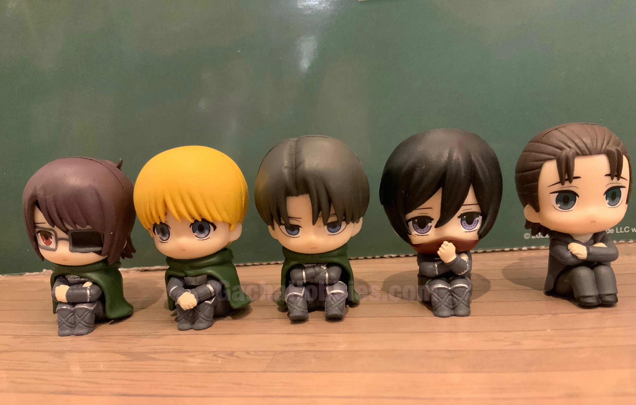 Attack on Titan Characters Chibi Sitting Figure 5 Pieces Set (In-stock) Kitchen Decor Chibi Piece