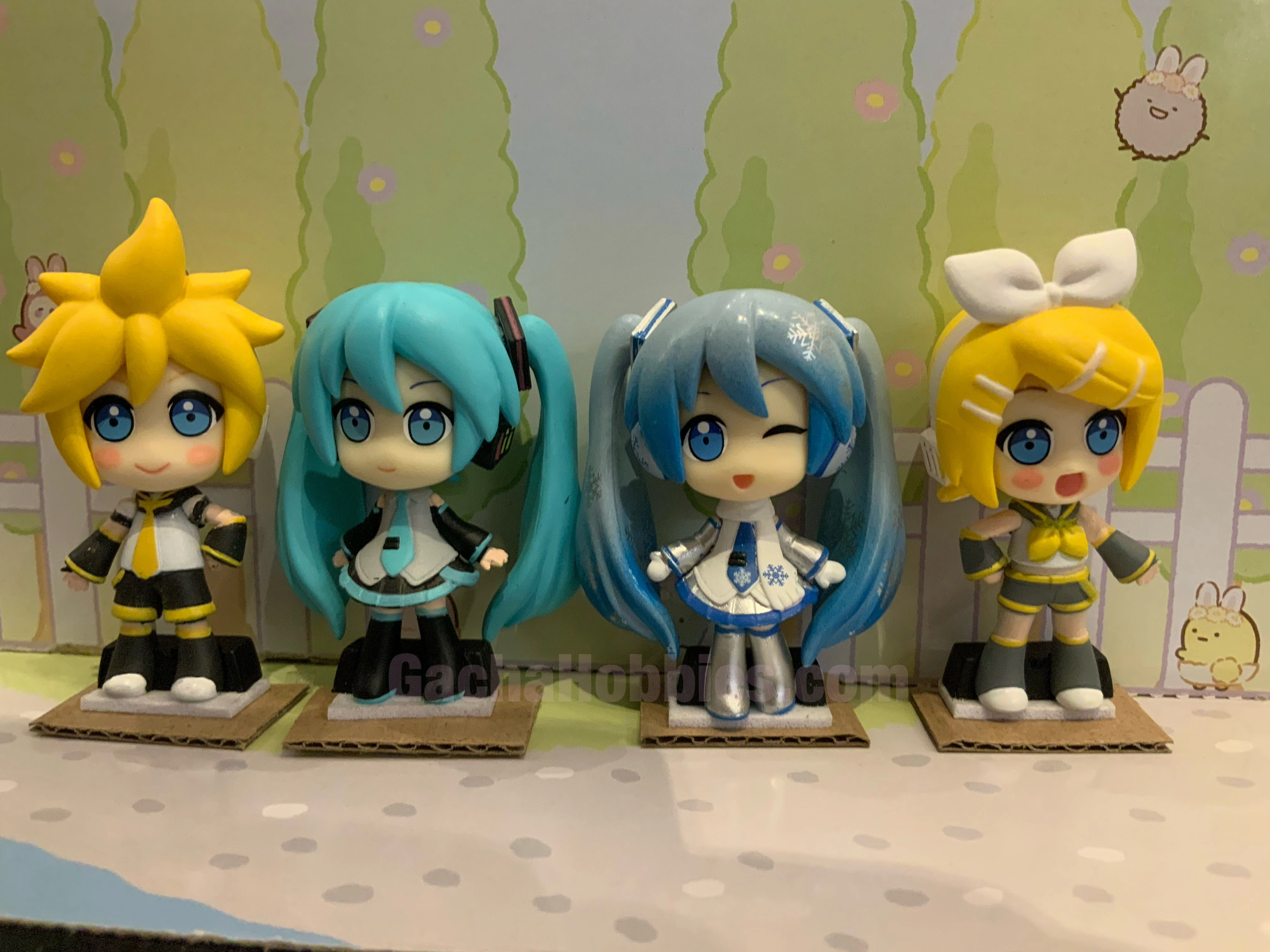 Gaming Peripheral Vocaloid Hatsune Miku & Kagamine Rin Len Deformed Figure 4 Pieces Set (In-stock)