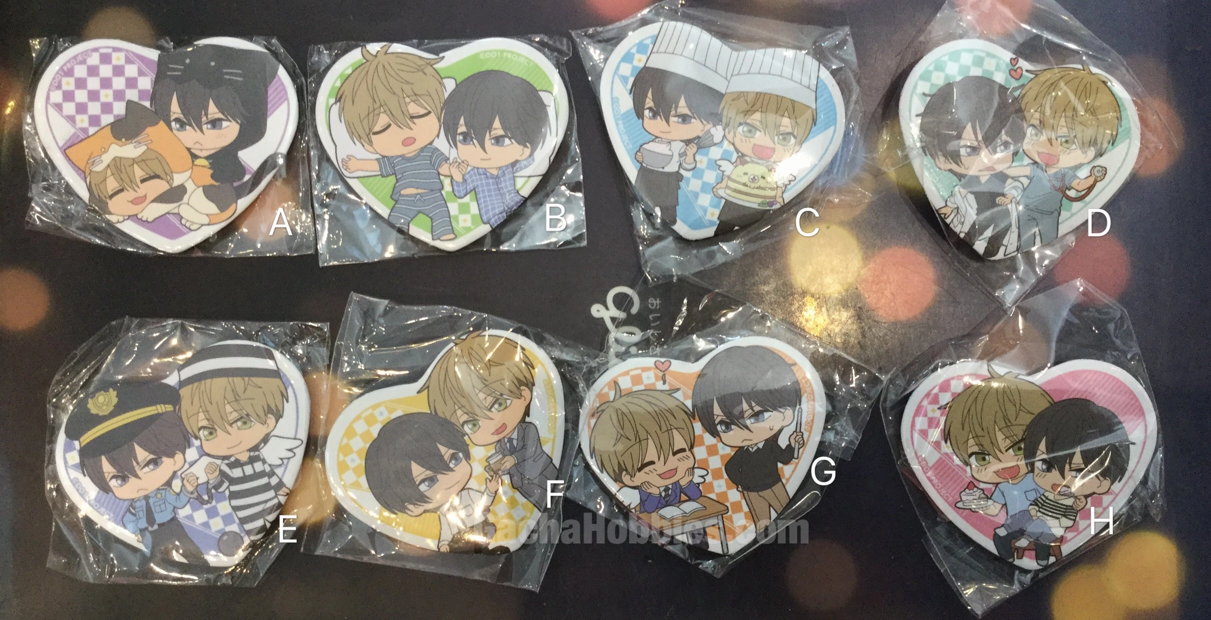 Durable Material Fantasy Item Dakaretai Otoko No.1 ni Odosarete Imasu Heart Badge Pin 8 Pieces Set (In-stock)