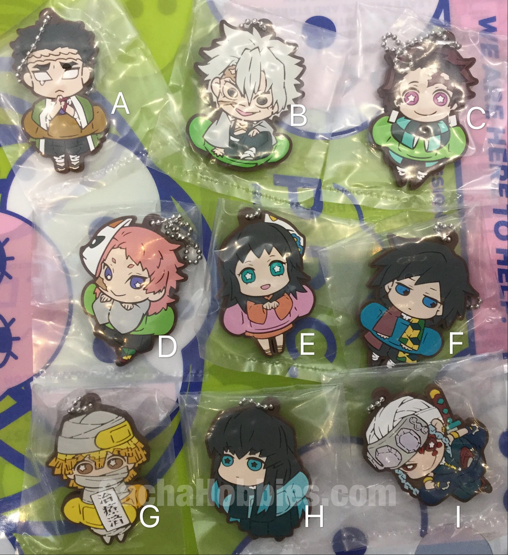 Kimetsu no Yaiba Demon Slayer Onemutan Rubber Keychain Vol.2 9 Pieces Set (In-stock) Collector's Club Local Favorite