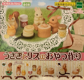 Bunny and Squirrel Sweet Dessert Receipt Figure 6 Pieces Set (In-stock) Seasonal Rotation