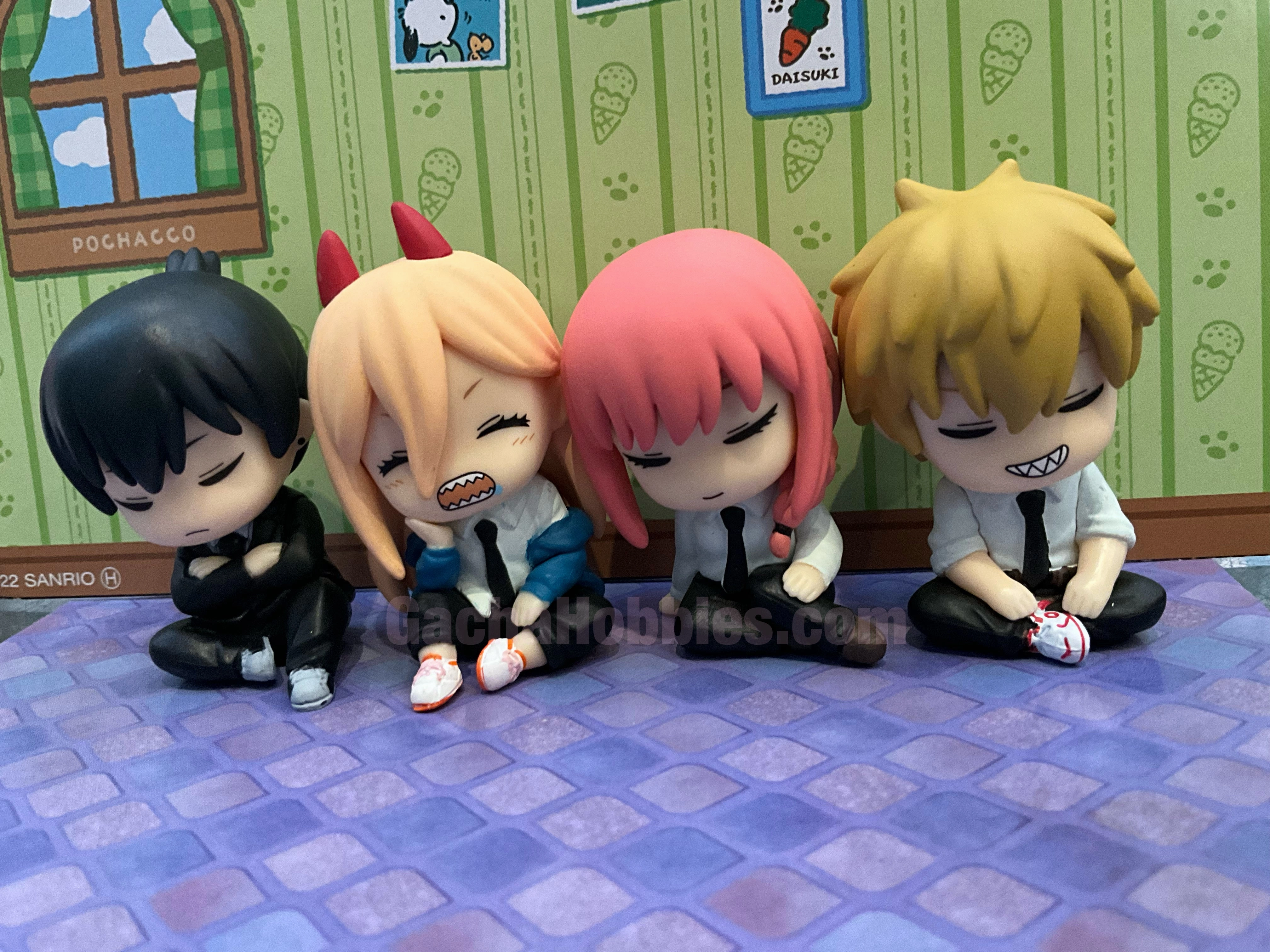 Chainsaw Man Characters Sleeping on Shoulder Figure 4 Pieces Set (In-stock) PVC Model