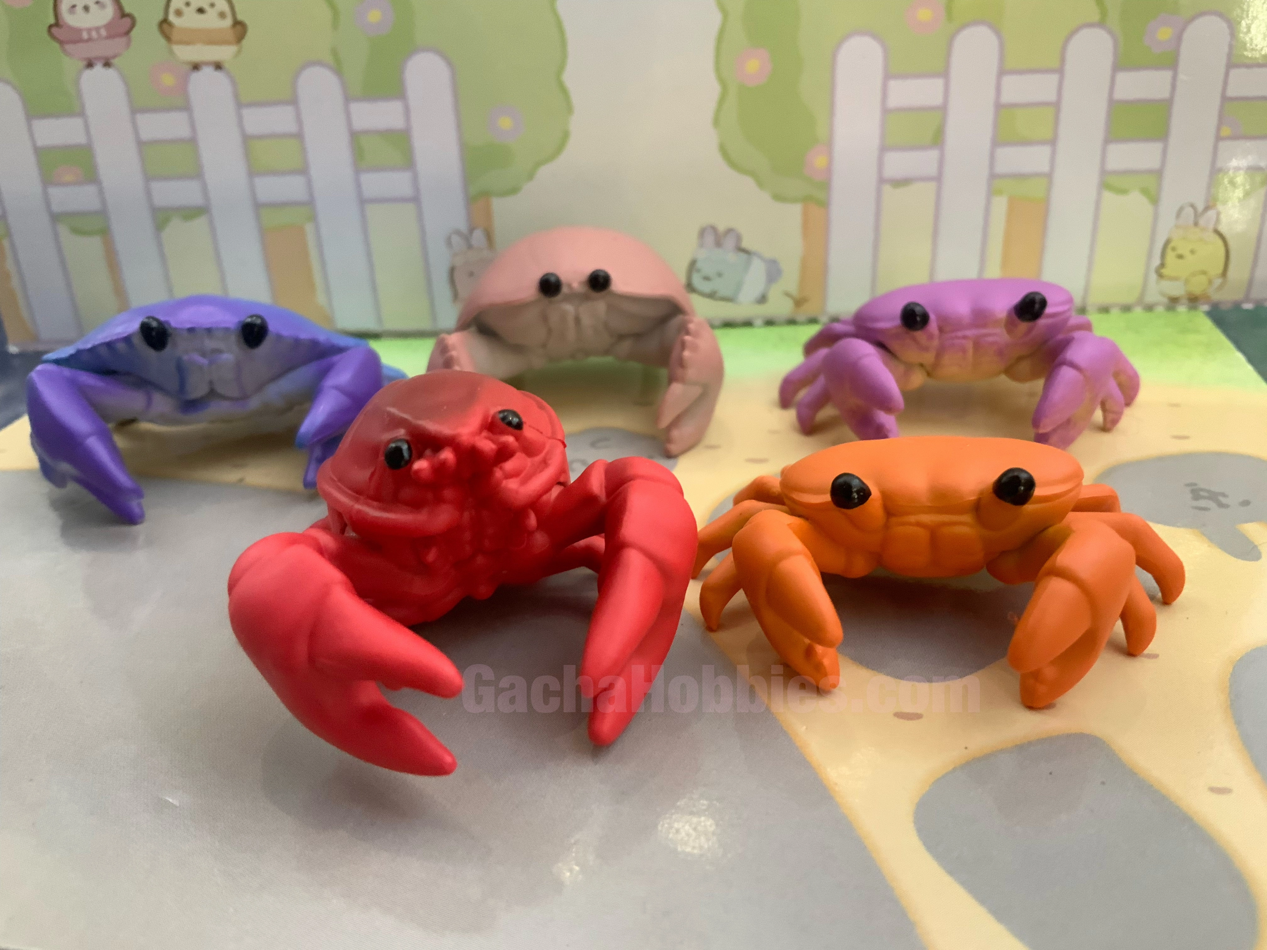 Colourful Crabs Cable Holder Figure 5 Pieces Set (In-stock) Beginner Friendly