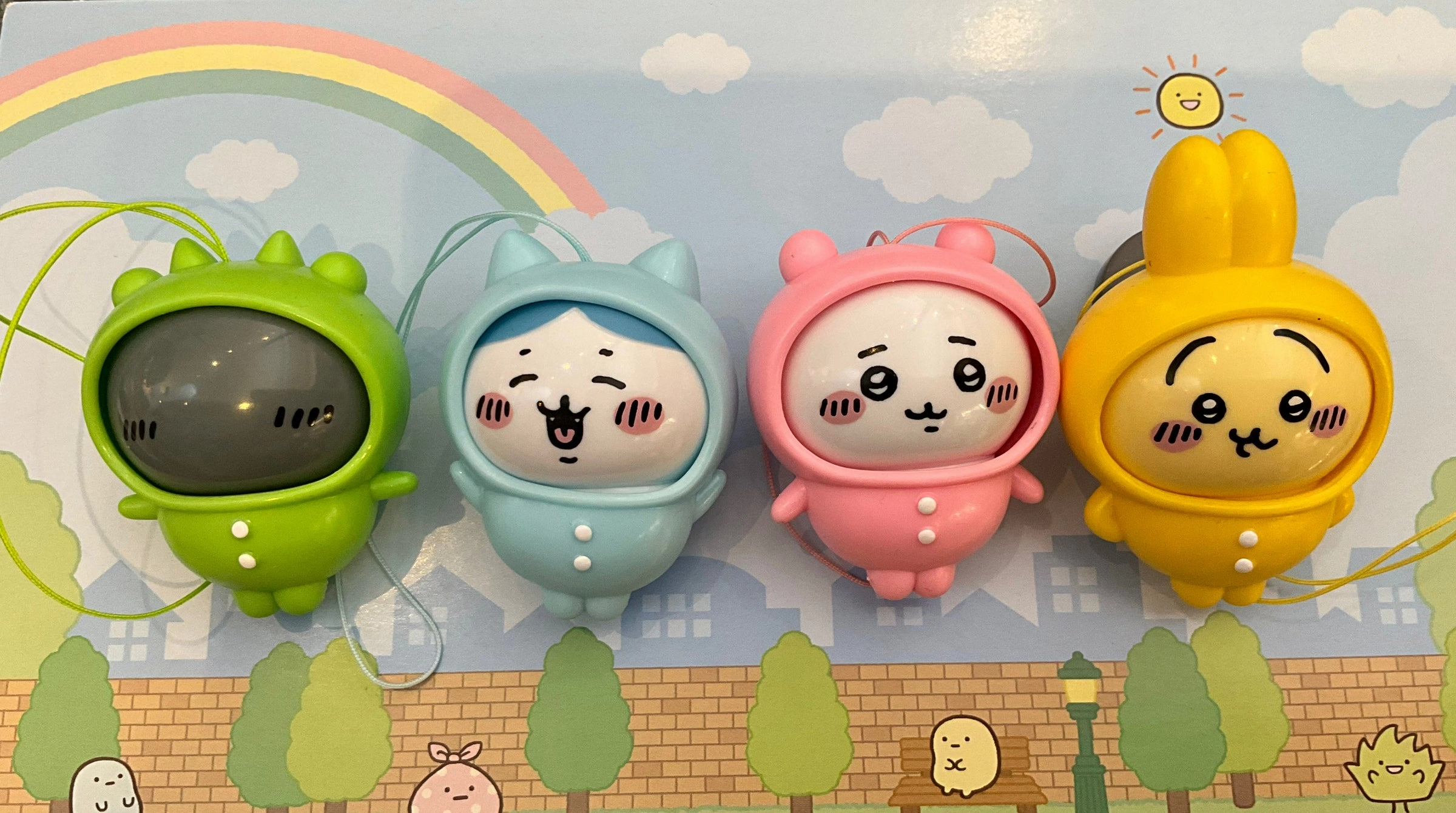 Chiikawa and Friends Pajama Party Figure Keychain 4 Pieces Set (In-stock) Premium Goods