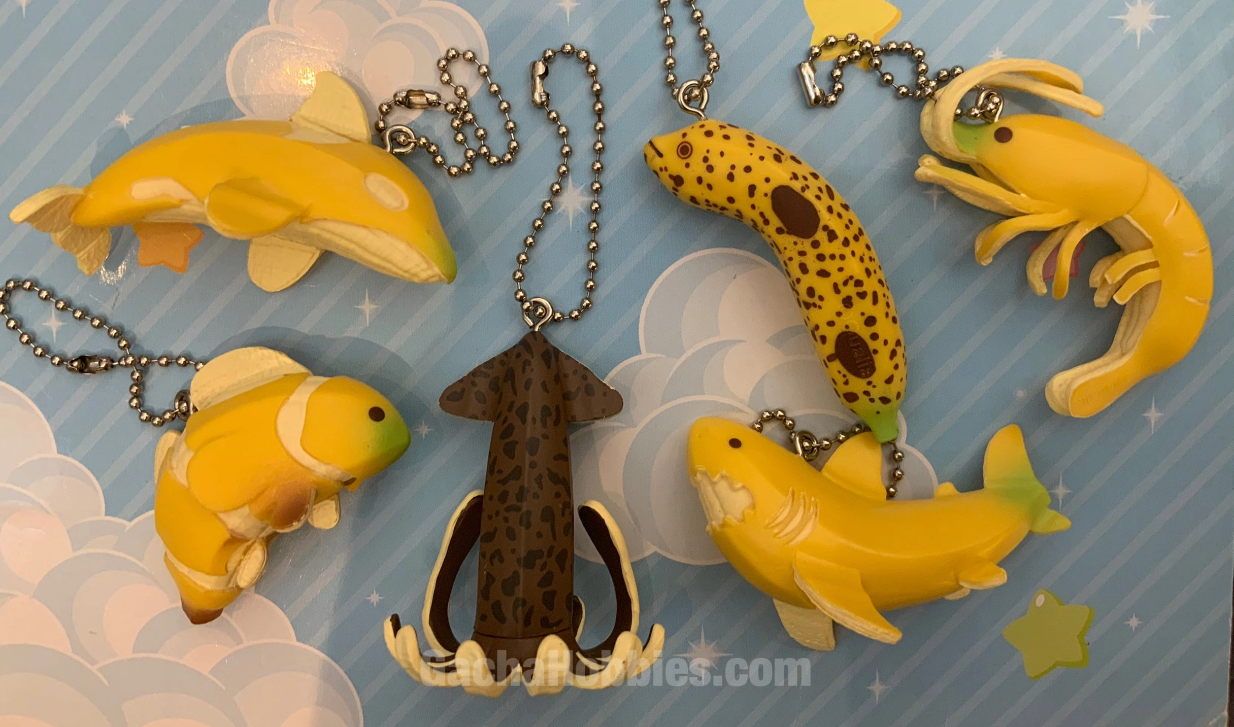 Banana Marine Life Figure Keychain 6 Pieces Set (In-stock) Craft Project Serious Investor