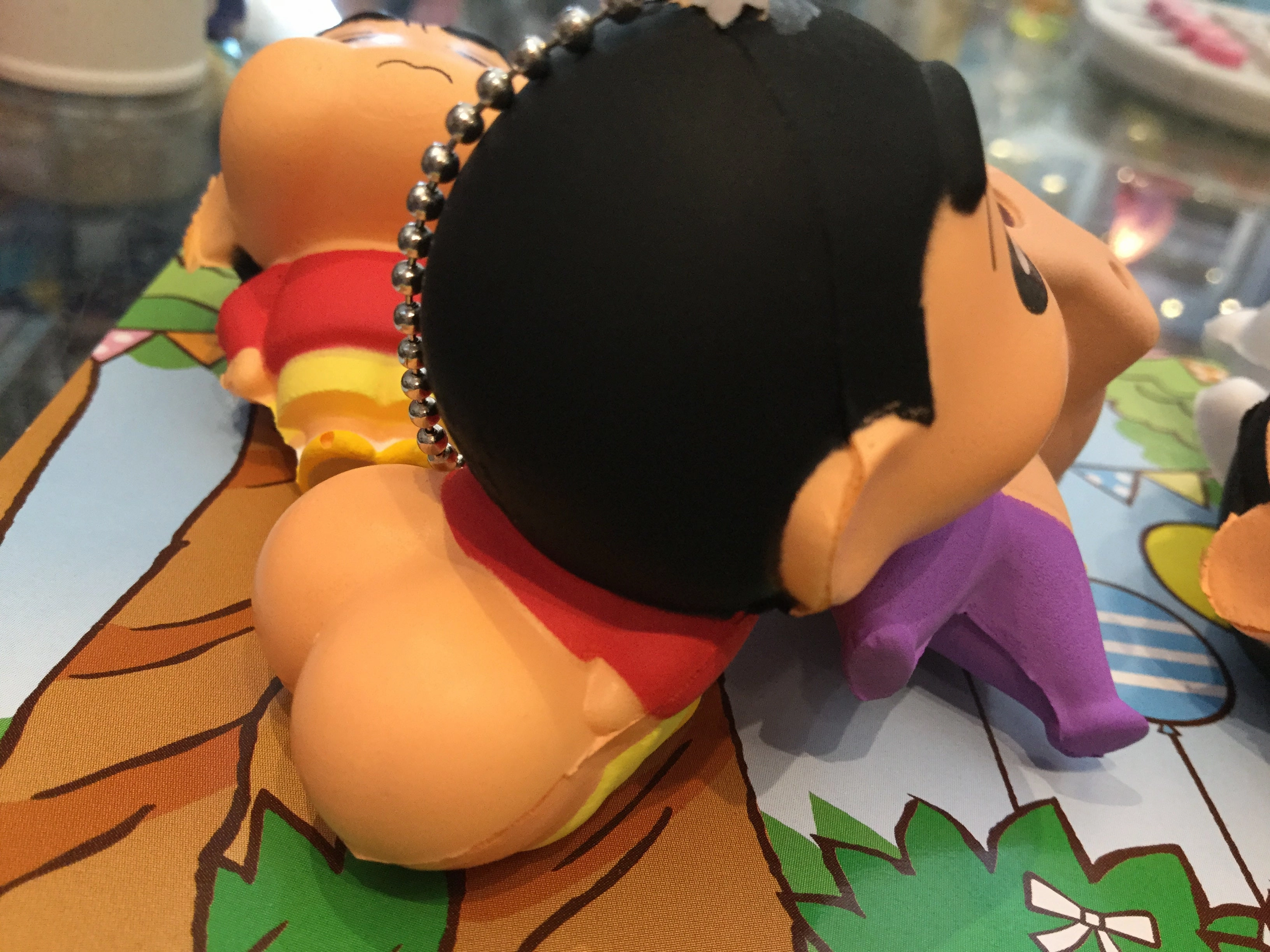 Superhero Pose Blog Feature Gashapon Crayon Shin-Chan Squishy Keychain (In Stock)