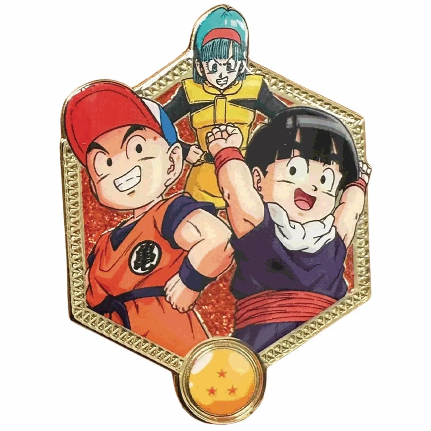 Gaming Merchandise Pin | Dragon Ball Z | Golden Series | Krillin & Gohan & Bulma
