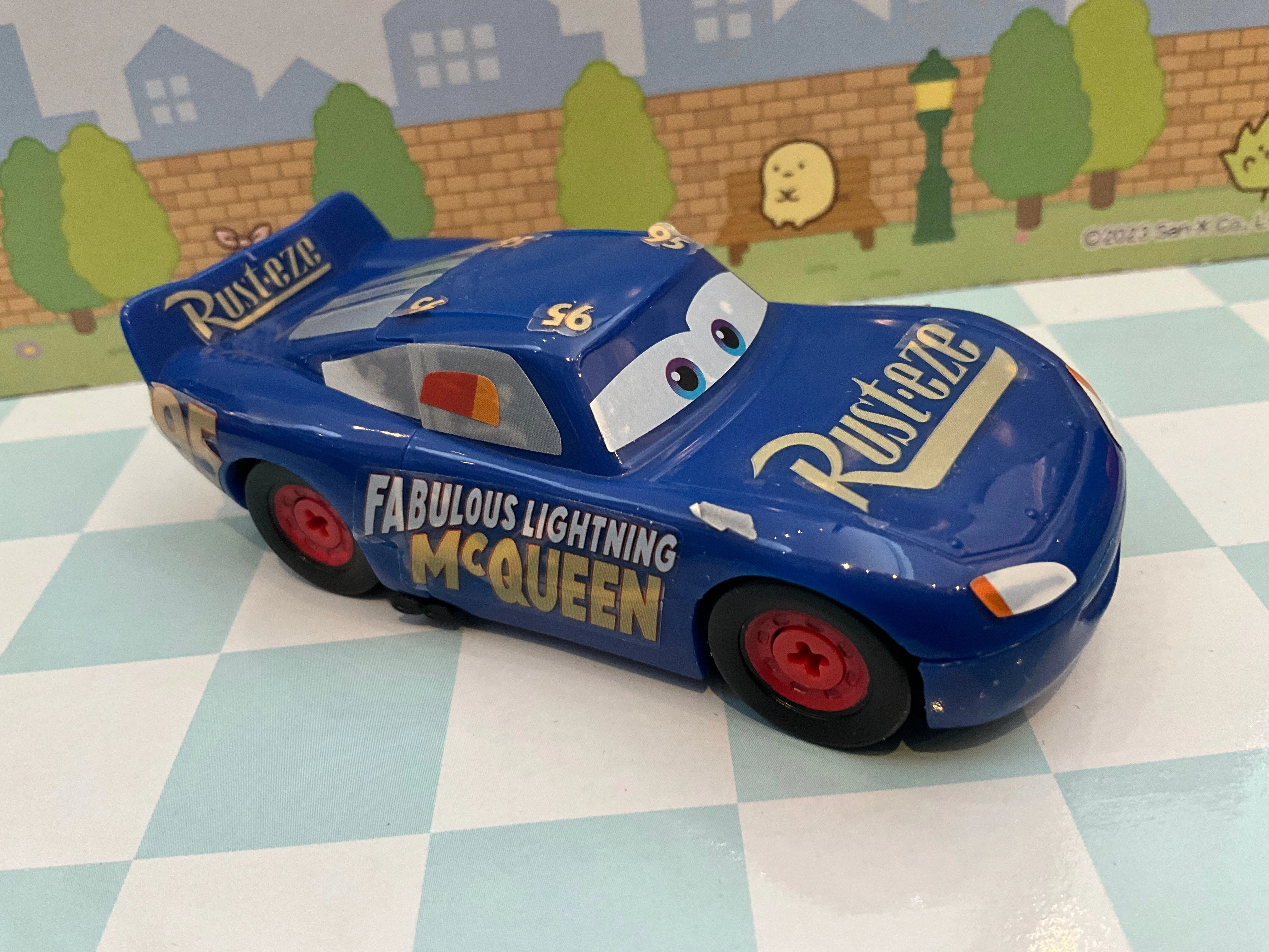 Art Collection Teen Bedroom Disney Lightning McQueen Characters Toy Car 3 Pieces Set (In-stock)