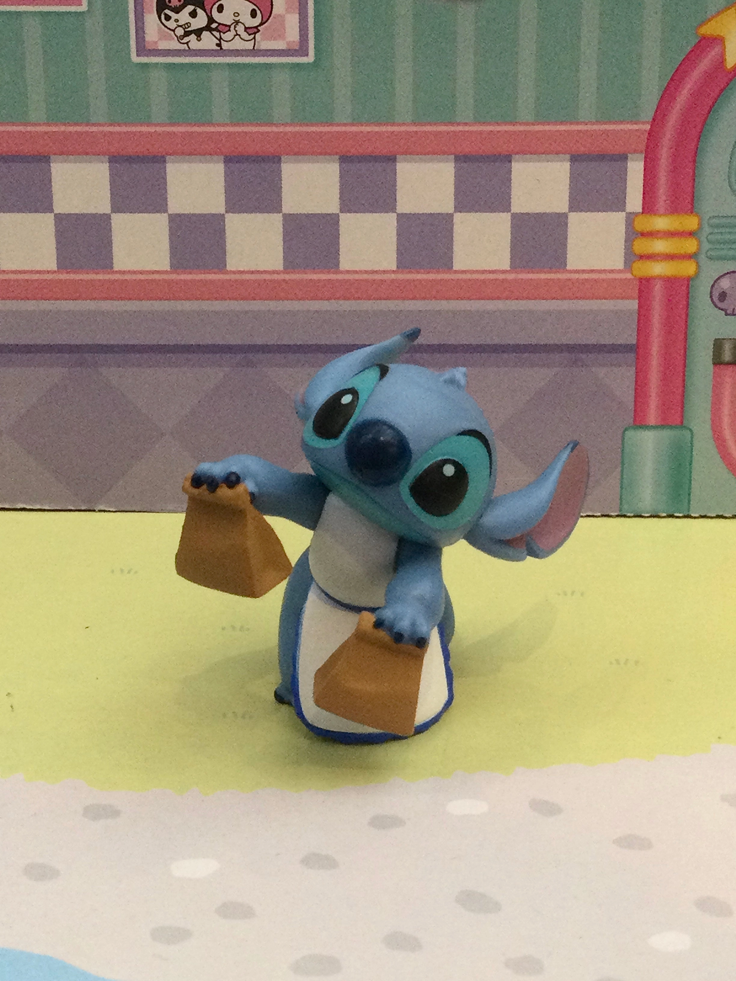 Disney Stitch Aloha Daily Life Small Figure 4 Pieces Set (In-stock) Crystal Figure Archeological Replica