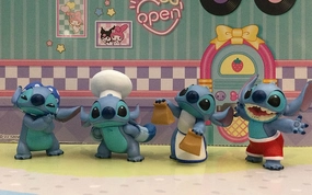 Miniature Goods Cartoonish Design Disney Stitch Aloha Daily Life Small Figure 4 Pieces Set (In-stock)