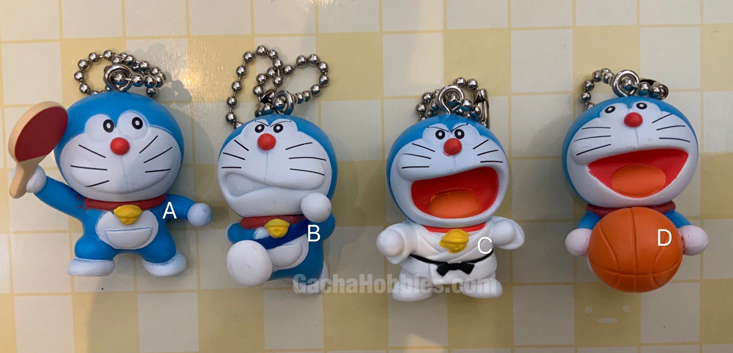 Limited Product Doraemon 50th Anniversary Sports Figure Keychain 5 Pieces Set (In-stock)