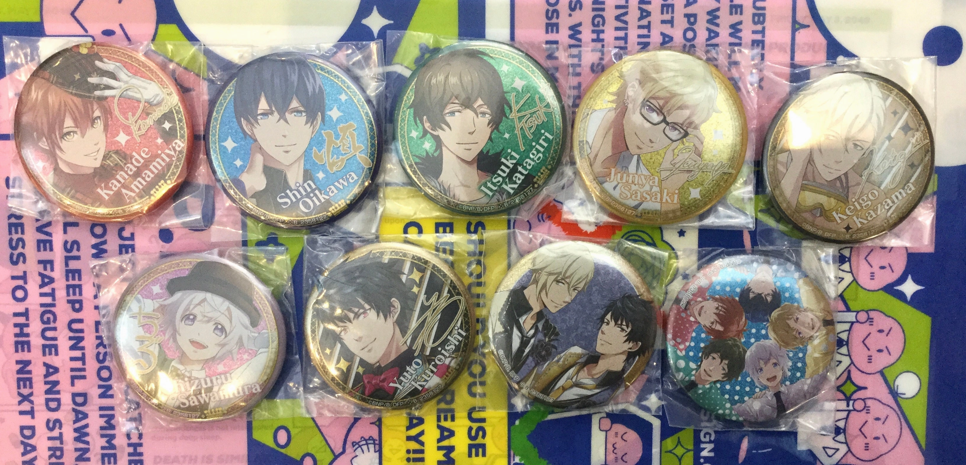 Collectible Sculpture Dorifes Dream Festival Character Badge Pin 9 Pieces Set (In-stock)