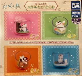 Premium Display Fantasy Collectible Natsume Yuujinchou Nyanko-sensei Four Seasons Terrarium Figure 4 Pieces Set (In-stock)