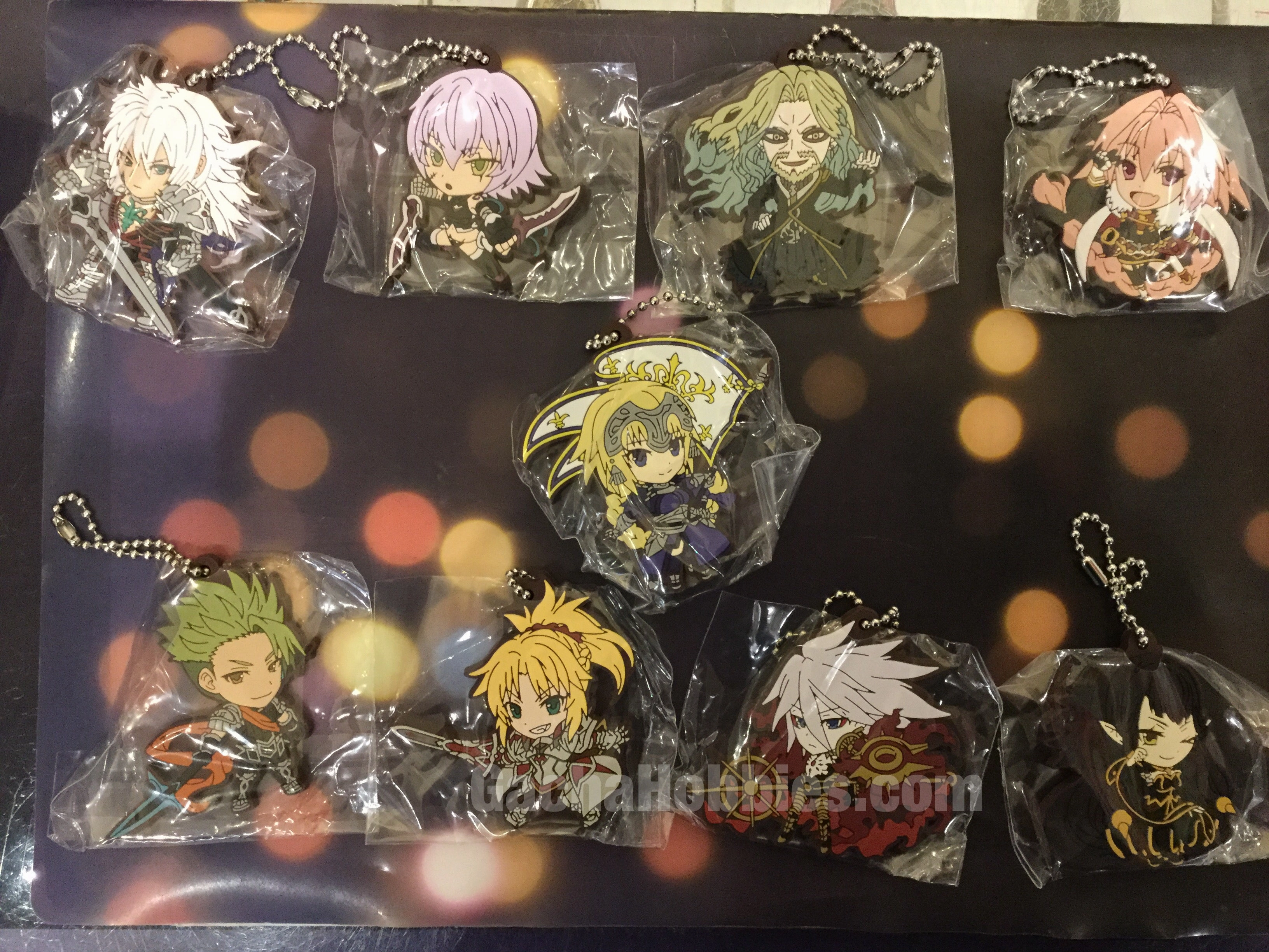 Handmade Sculpture Fate Apocrypha Character Flat Rubber Keychain 9 Piece Set (In-stock)