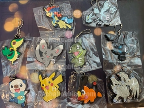 Plastic Statue Pokemon Character Flat Rubber Keychain Vol.12 10 Pieces Set (In-stock)
