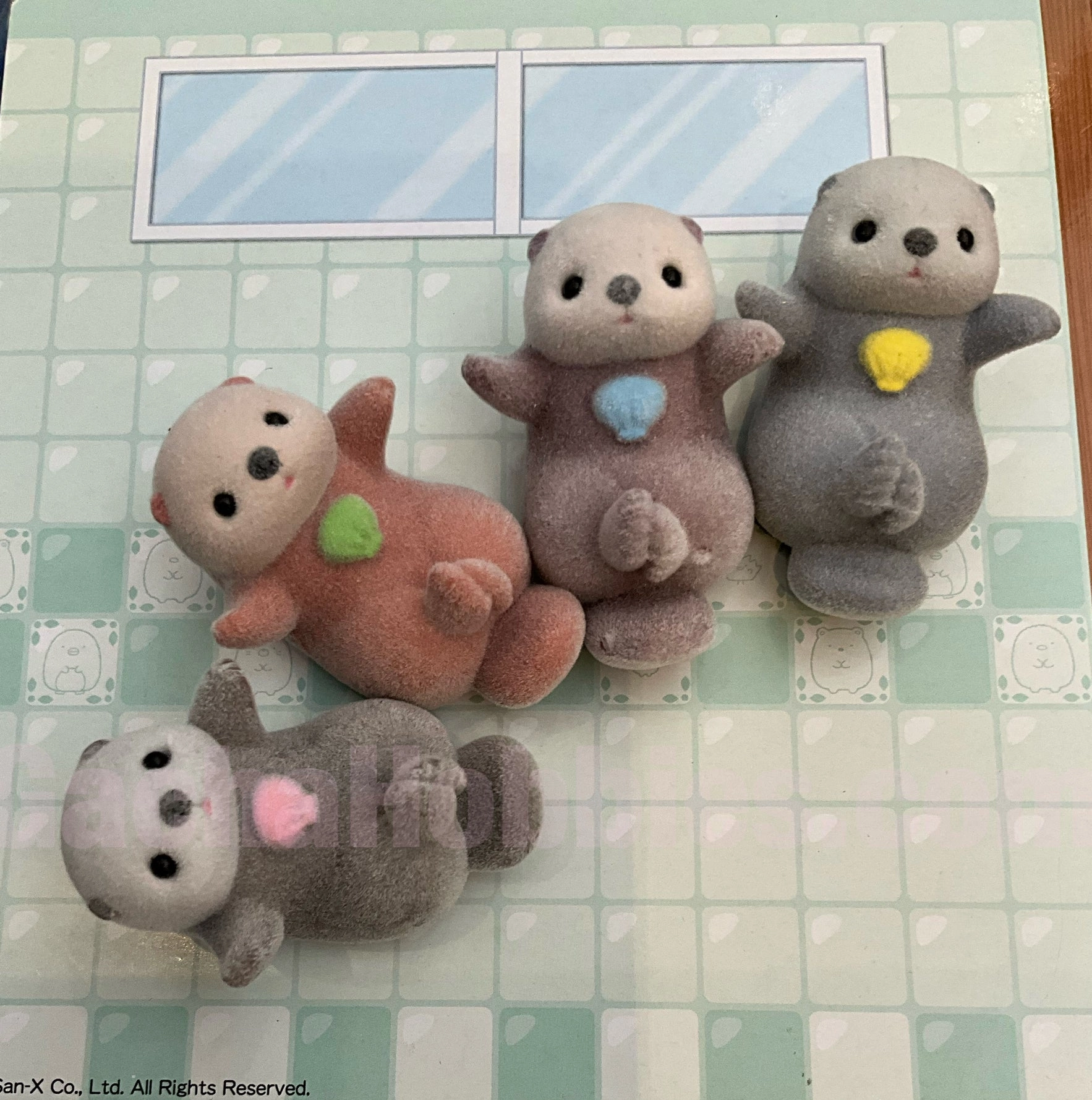 Anime Sculpture Video game Furry Otter Hugs Shell Small Figure 4 Pieces Set (In-stock)