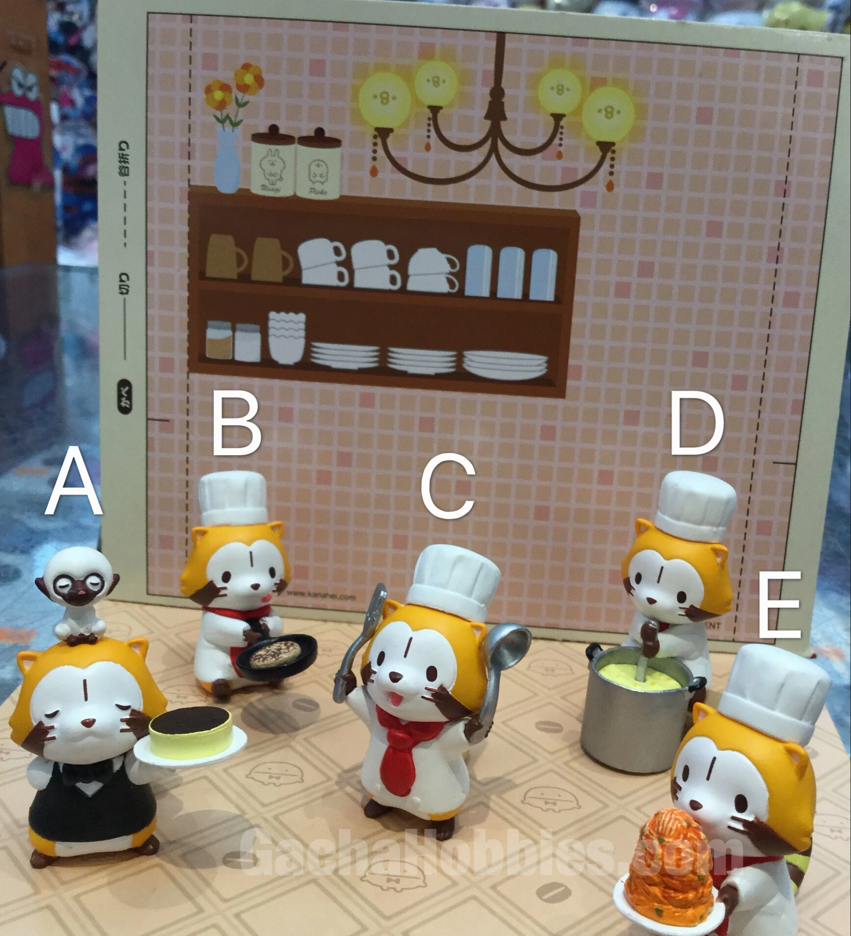 Gacha Cooking Racoon Keychain Set 5 Pieces (In-stock) Train Model