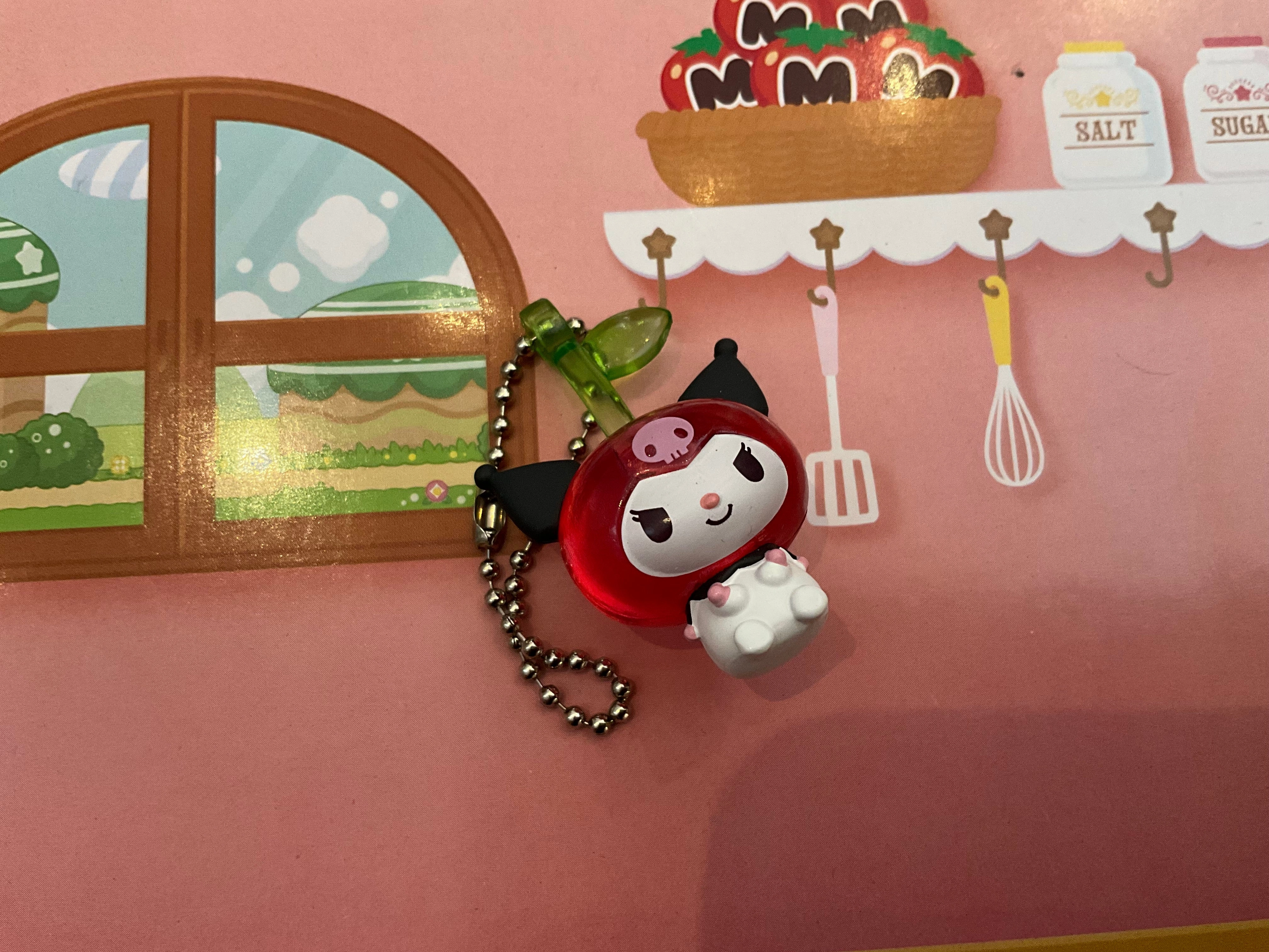 Sanrio Characters with Cherry Costume Small Figure Keychain 6 Pieces Set (In-stock) Cute Collectible