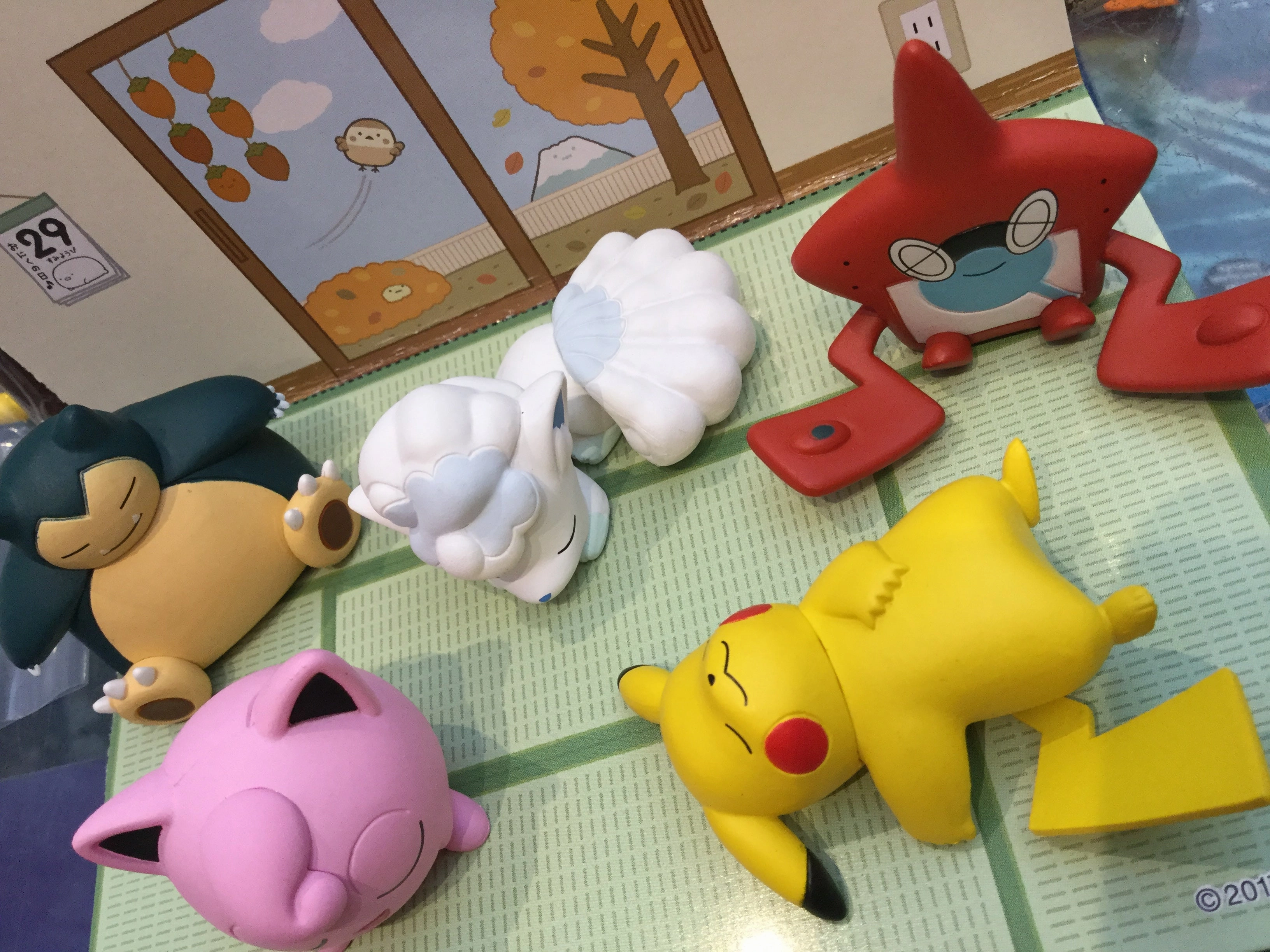 Gashapon Pokemon Sun&Moon Sleeping Set 2 (In Stock) Small Statue PVC Statue