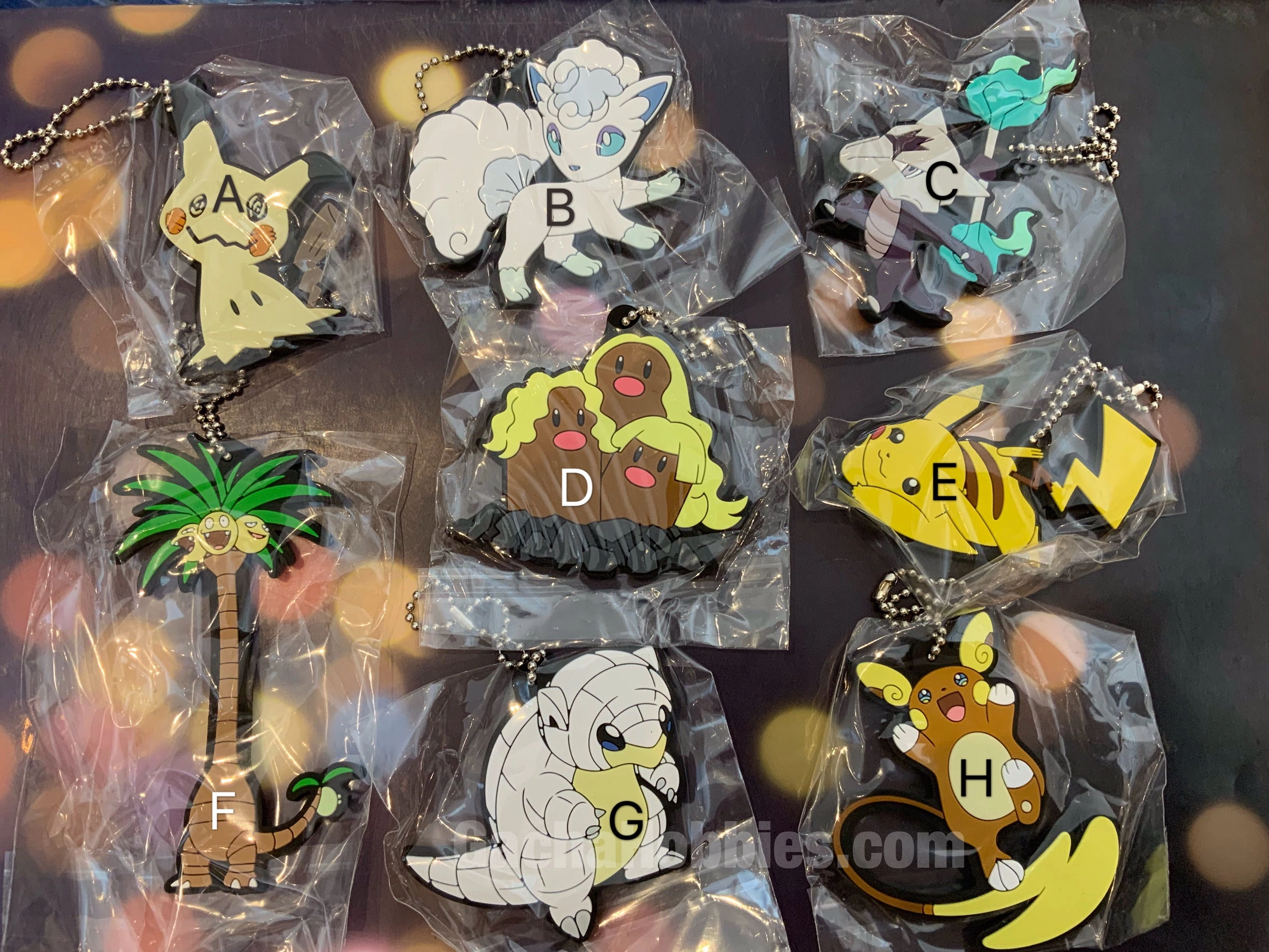 Paleontology Model Gashapon Pokemon Sun and Moon Rubber Keychain Set (In Stock)