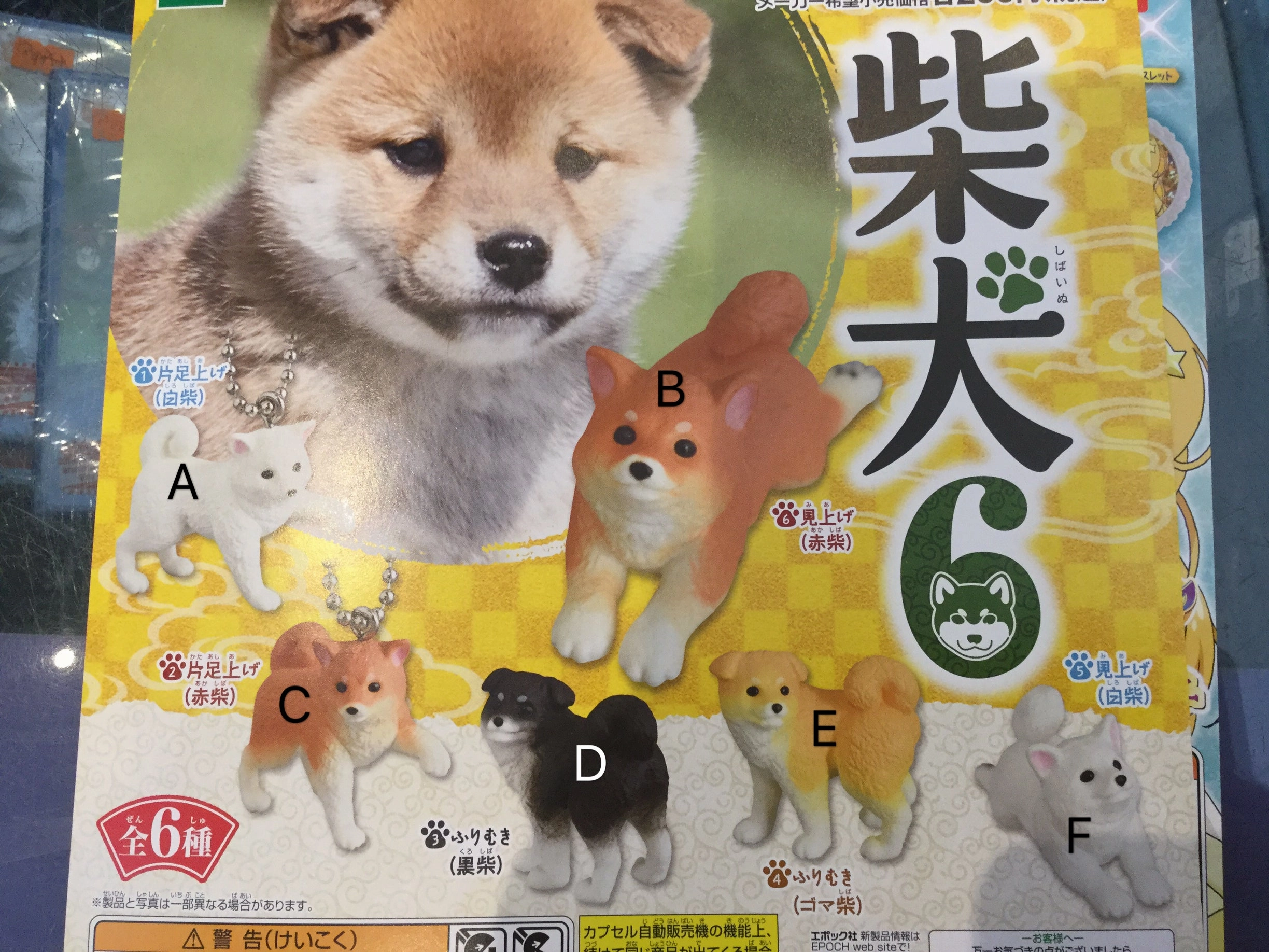Extinct Creature Collectible Decor Gashapon Shiba Inu Figure Keychain 6 Pieces Set (In-stock)