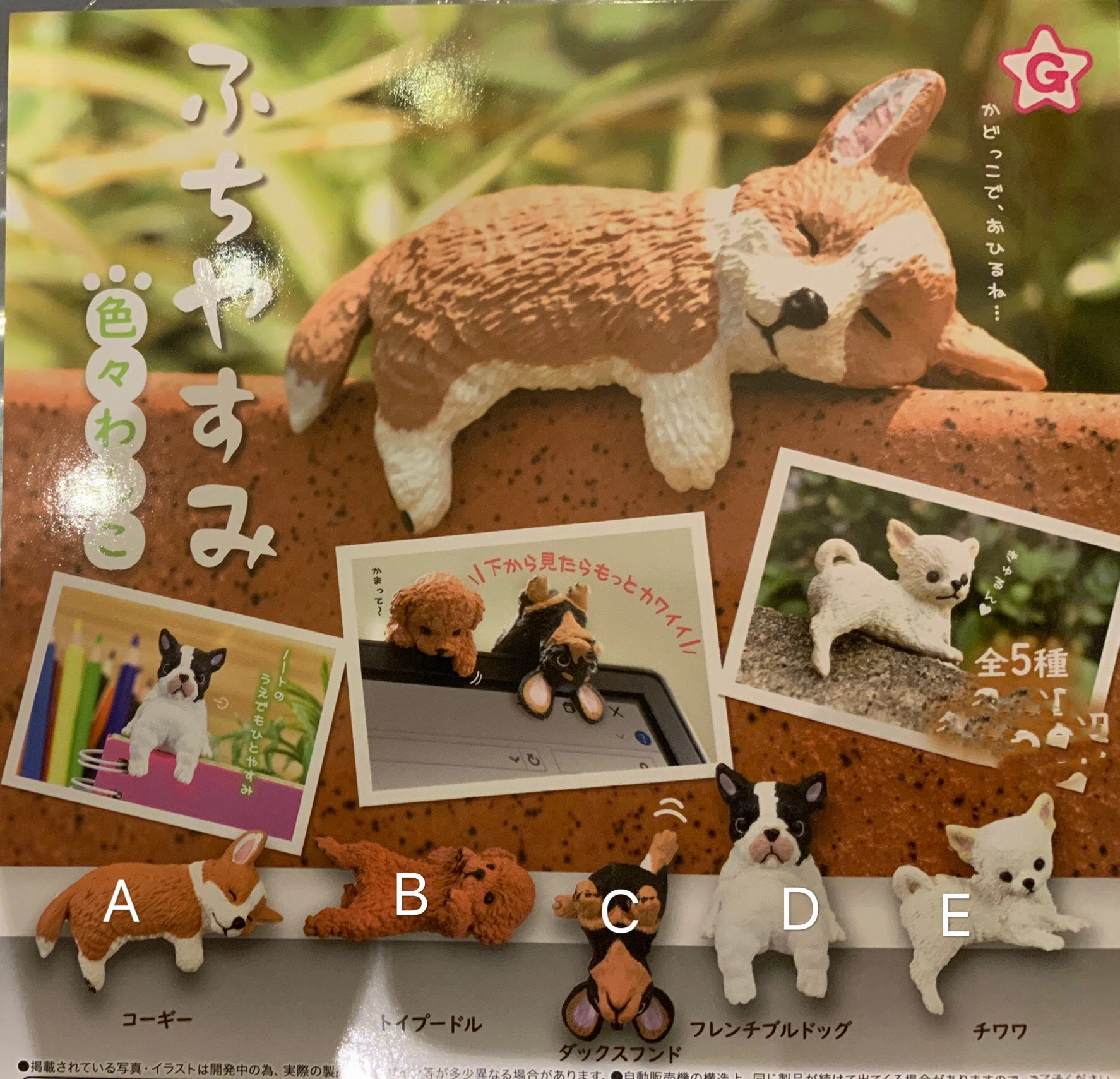 Mountain Animal Paper Model Good Night Dog Mini Figure 5 Pieces Set (In-stock)