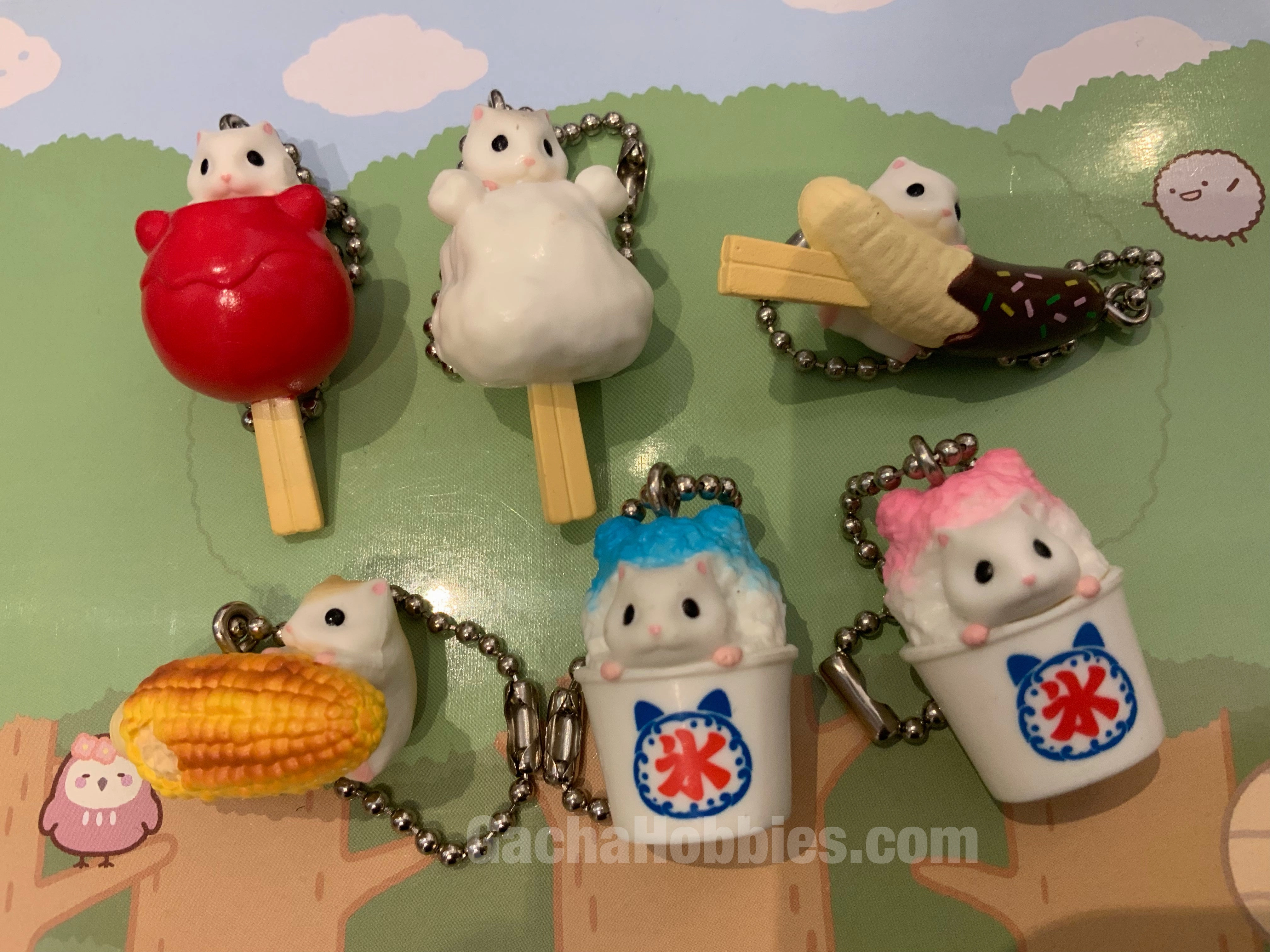 Hamster Summer Festival Foods Figure Keychain 6 Pieces Set (In-stock) Painted Model Media Attention