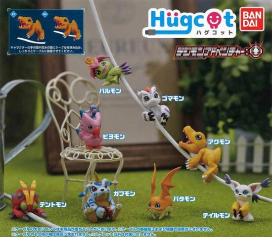 PVC Unit Hugcot Digimon Adventure Character Cable Holder Figure 8 Pieces Set (In-stock)