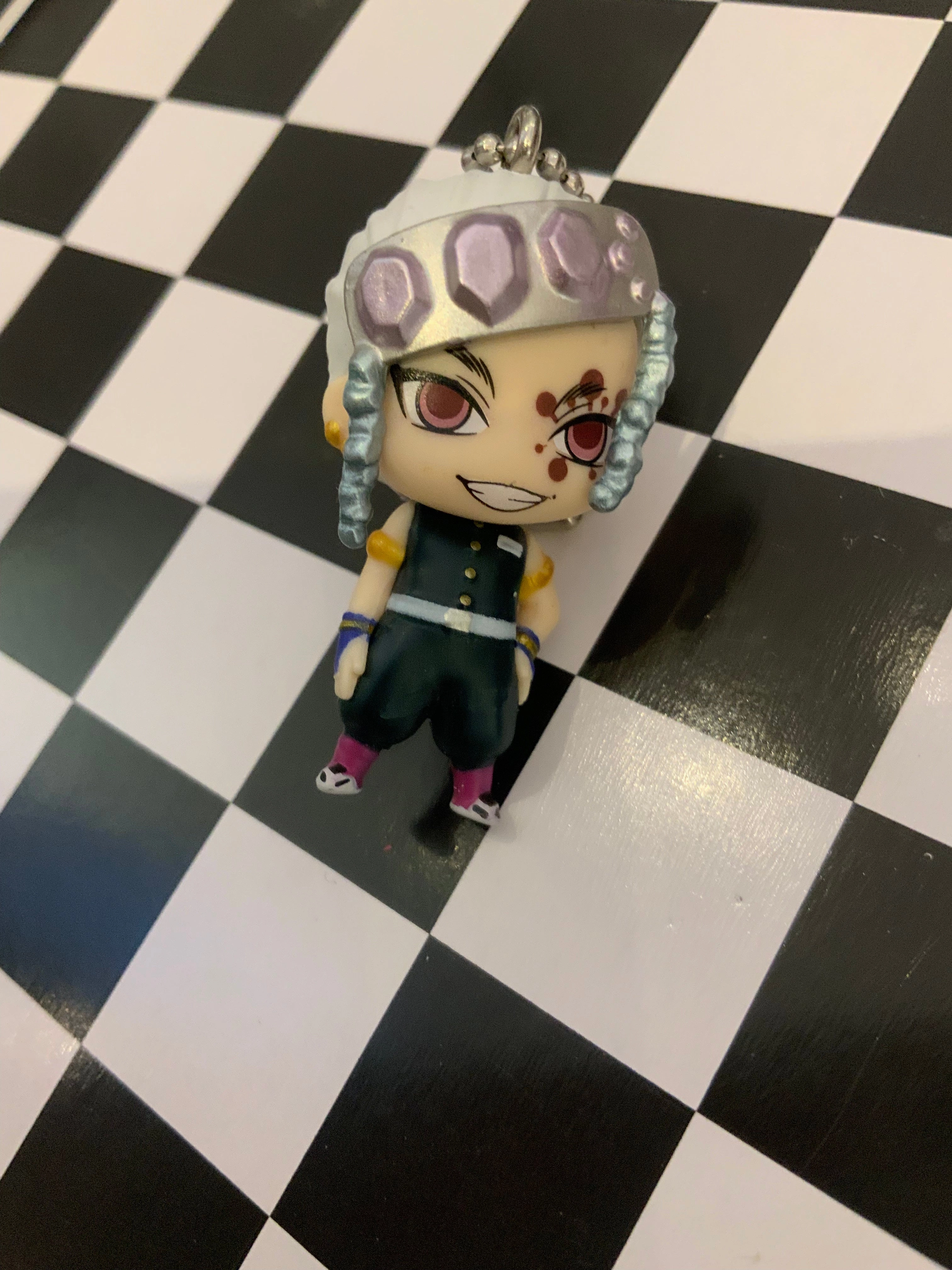 Interchangeable Part Hobbyist Collection Kimetsu no Yaiba Demon Slayer Character Swing Head Figure Keychain 6 Pieces Set (In-stock)