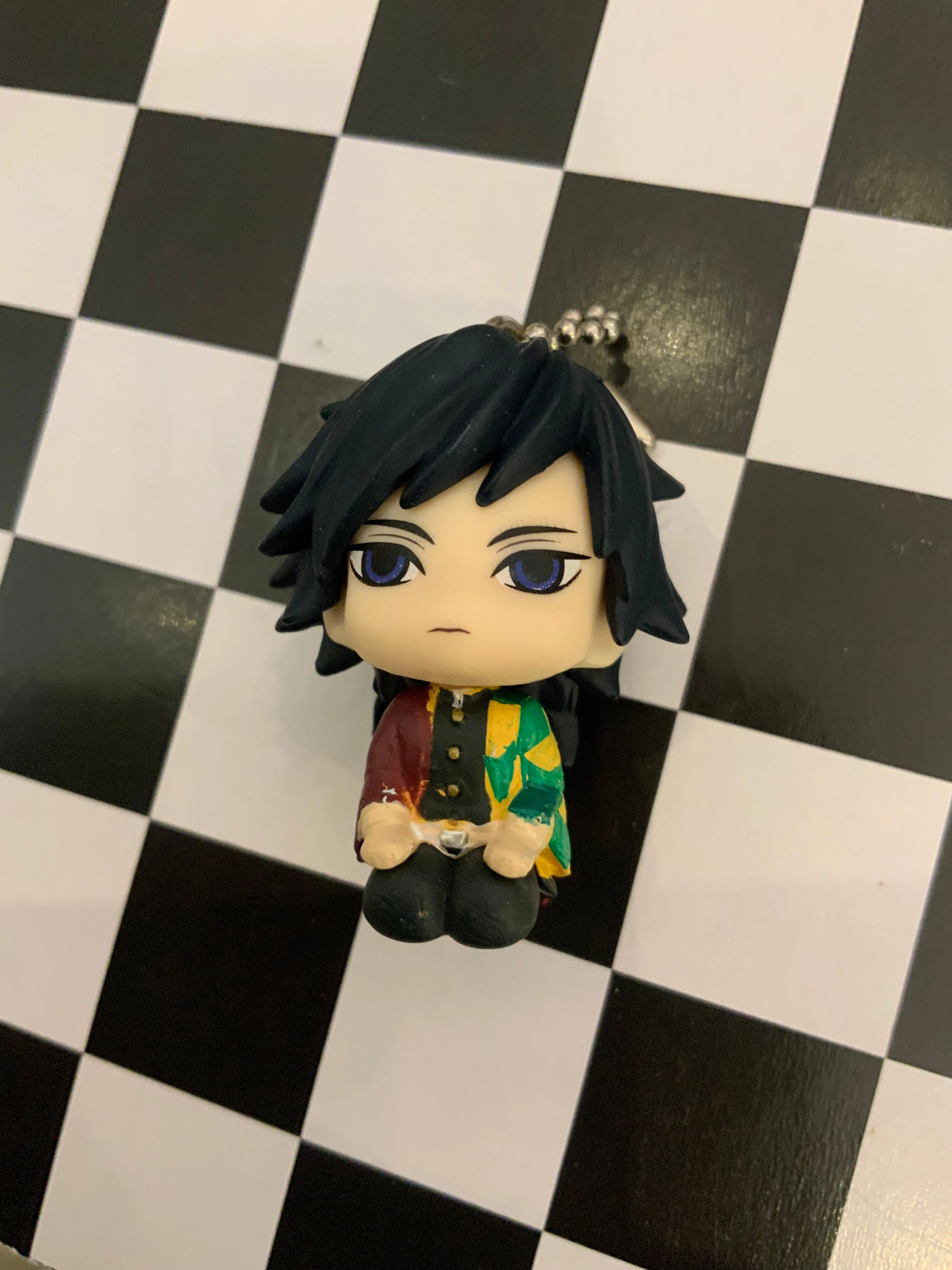 Modernist Sculpture Kimetsu no Yaiba Demon Slayer Character Swing Head Figure Keychain 6 Pieces Set (In-stock)