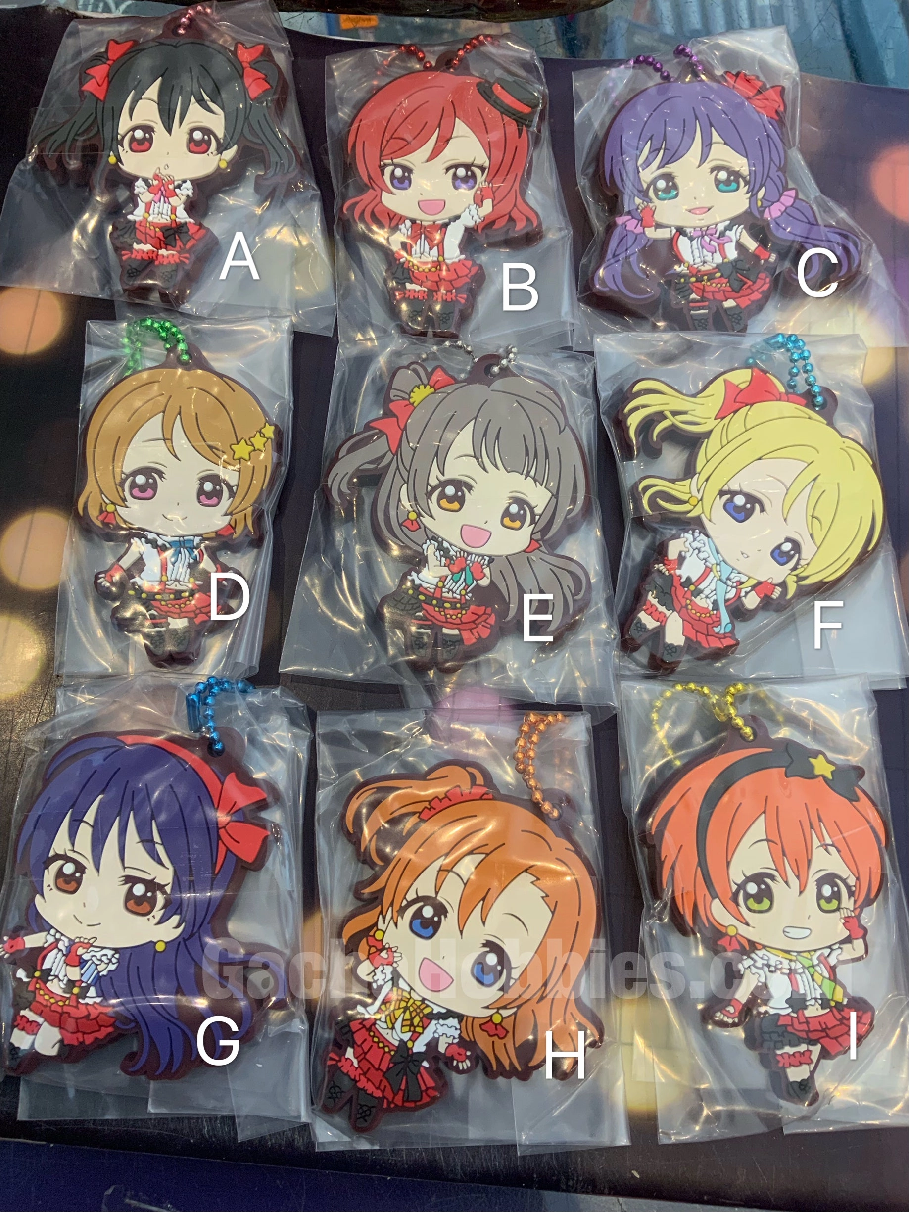 Gaming Piece Sound Effect Love Live ??'s Flat Rubber Keychain 9 Pieces Set (In-stock)