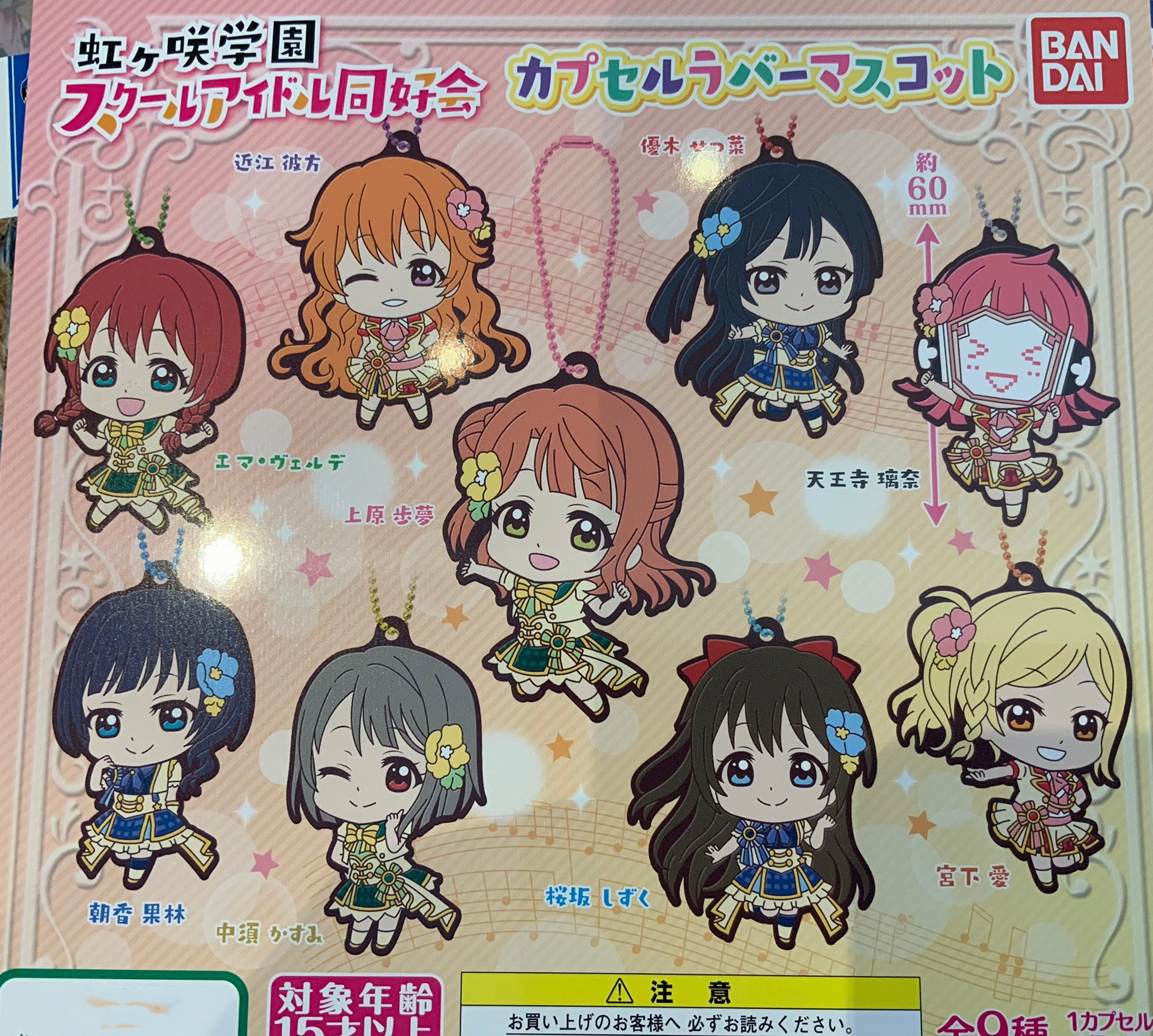 Love Live Perfect Dream Project Characters Rubber Keychain 9 Pieces Set (In-stock) Posable Model Anime Model