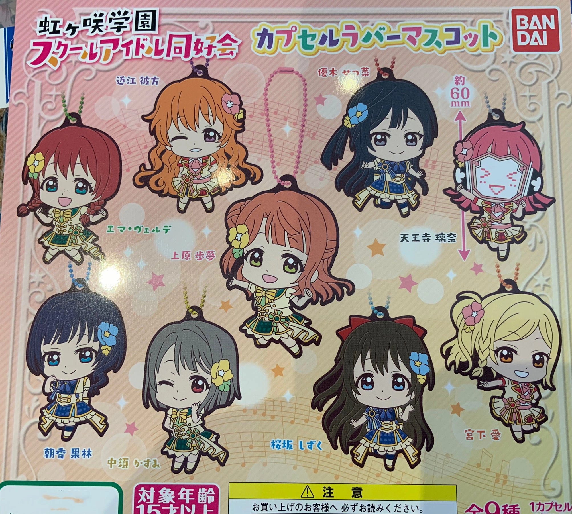 Love Live Perfect Dream Project Characters Rubber Keychain 9 Pieces Set (In-stock) Collectible Display