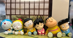 Collection Showcase Collectible Showcase Doraemon Characters Sleeping on Shoulder Figure 6 Pieces Set (In-stock)