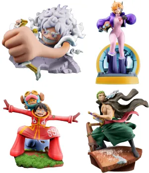 Transforming Toy Megahouse Logbox Re Birth One Piece Egghead Arc Trading Figures Box Set of 4