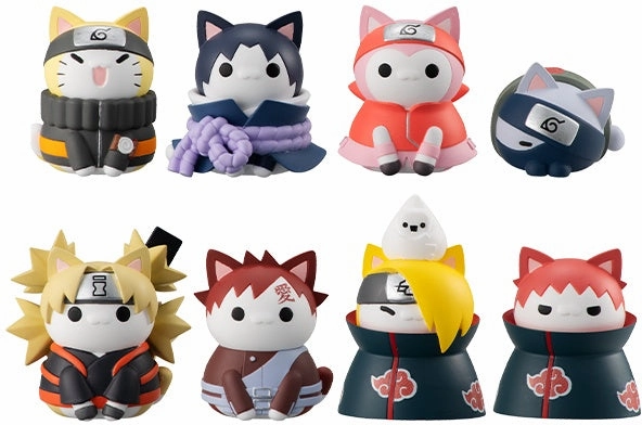 Megahouse Naruto Nyaruto! Battle with Akatsuki Trading Figures Box Set of 8 Robot Figure