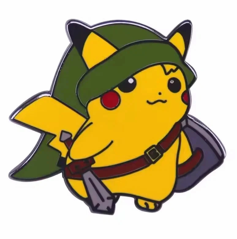 Dog Statue Collection Showcase Pin | Pok??mon / Legend of Zelda | Pikachu Cosplay - Link