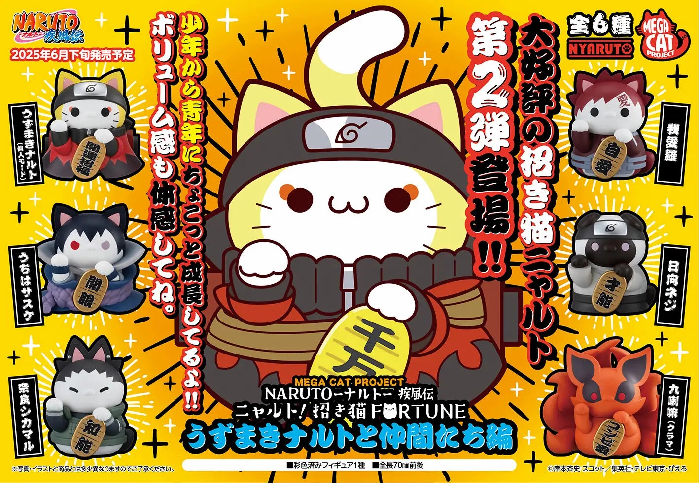 Megahouse Naruto Shippuden Nyaruto! Manekineko Fortune Naruto Uzumaki And Friends Edition Trading Figures Box Set of 8 School Project