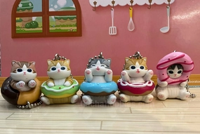 Mofusand Cats with Donuts Small Figure Keychain 5 Pieces Set (In-stock) Seasonal Favorite