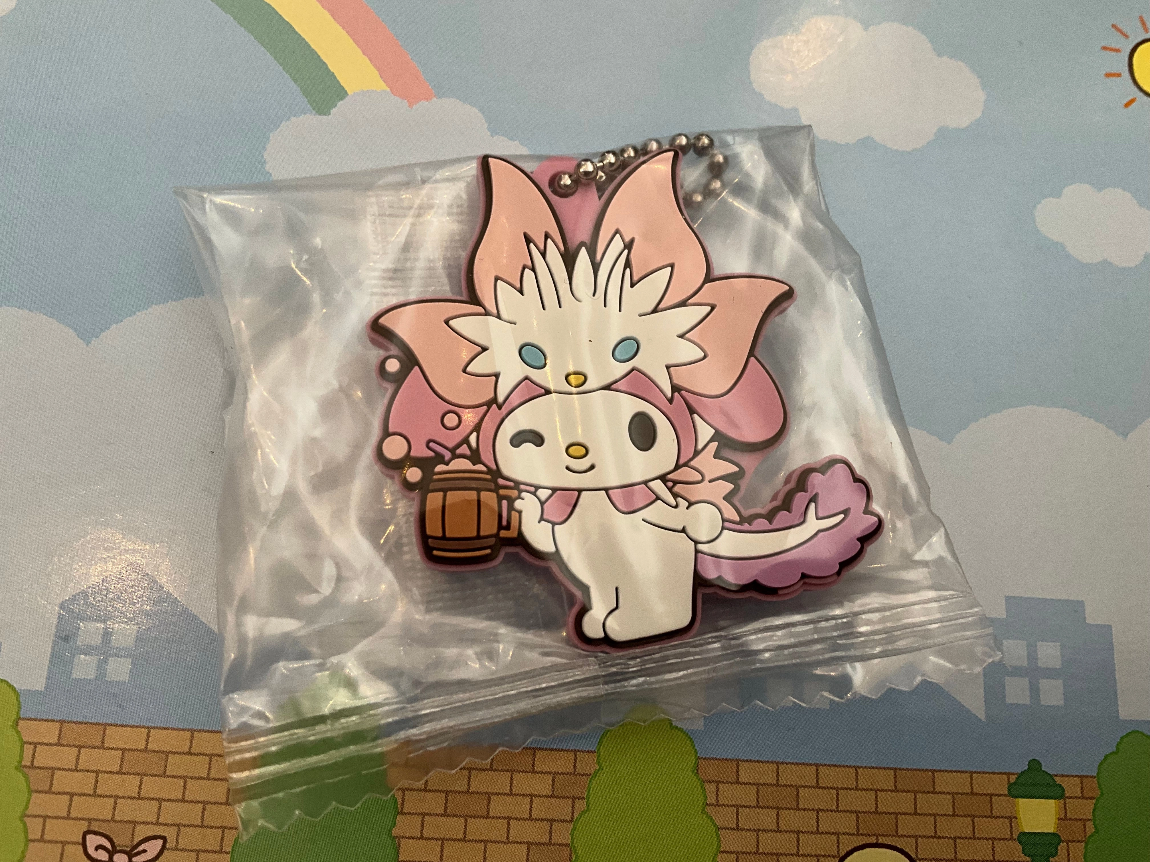 Cartoonish Design PVC Piece Monster Hunter 20th Anniversary x Sanrio Rubber Keychain 10 Pieces Set (In-stock)