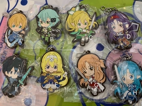 Small Space Whole Series Sword Art Online 10th Anniversary Flat Rubber Keychain 8 Pieces Set (In-stock)