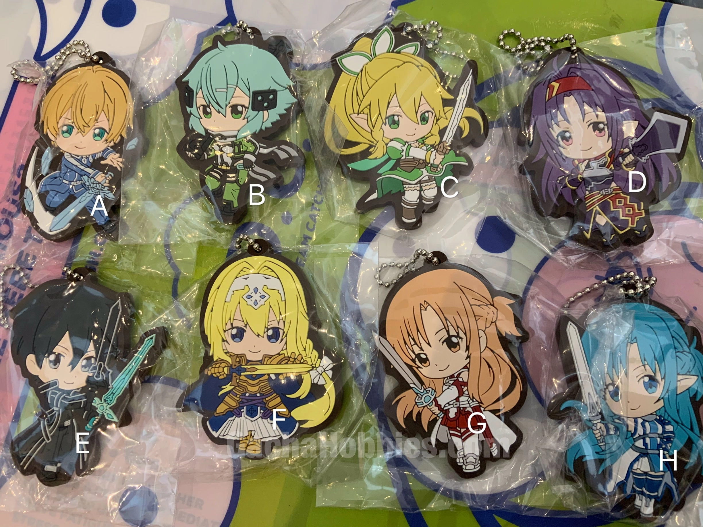 Small Space Whole Series Sword Art Online 10th Anniversary Flat Rubber Keychain 8 Pieces Set (In-stock)