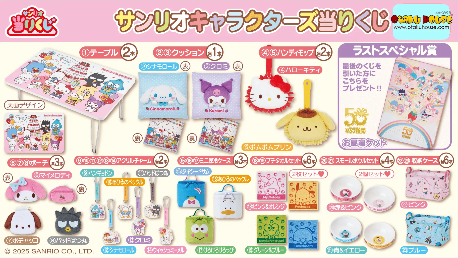 Hidden Drop Discovery Mystery Editions Kuji - Sanrio Strawberry News 50th Anniversary
