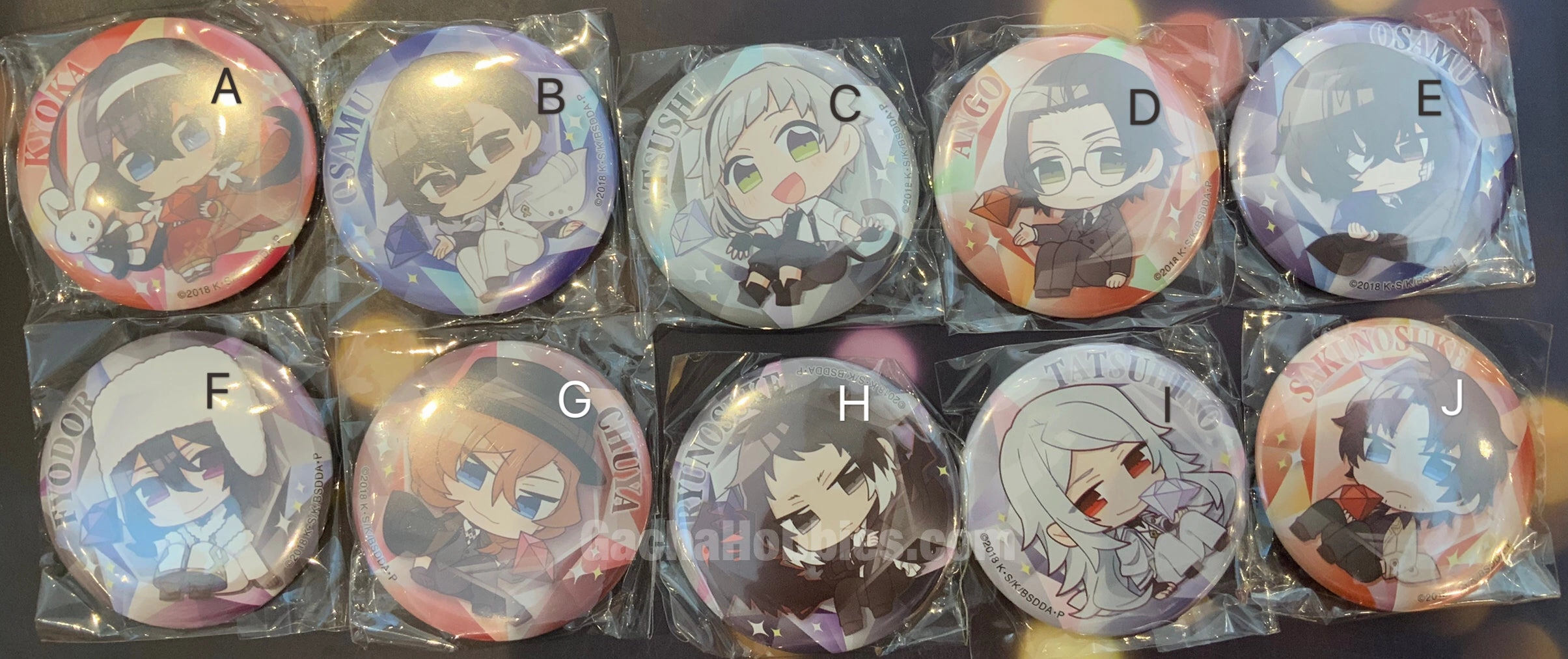 Movie Collection Gashapon Bungo Stray Dogs Badge Set (In Stock)